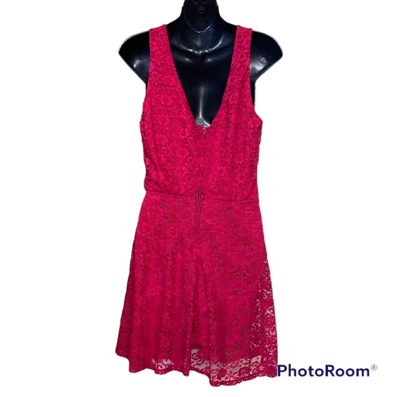 New- By & By Red Lace Dress Junior Size 11 - Picture 3 of 5